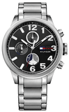 Tommy Hilfiger Jackson Quartz Black Dial Silver Steel Strap Watch for Men - 1791243 Authentic Buy Shop Now