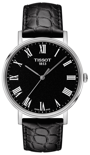 Tissot Everytime Medium Black Dial Black Leather Strap Watch For Men - T109.410.16.053.00 Authentic Buy Shop Now
