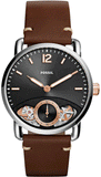 Fossil The Commuter Twist Black Dial Brown Leather Strap Watch for Men - ME1165 Authentic Buy Shop Now