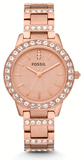 Fossil Jesse Crystal Rose Gold Dial Rose Gold Steel Strap Watch for Women - ES3020 Authentic Buy Shop Now