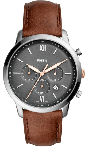 Fossil Neutra Chronograph Black Dial Brown Leather Strap Watch for Men - FS5408 Authentic Buy Shop Now