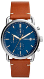 Fossil The Commuter Blue Dial Brown Leather Strap Watch for Men - FS5401 Authentic Buy Shop Now