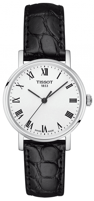 Tissot Everytime Small White Dial Black Leather Strap Watch For Women - T109.210.16.033.00 Authentic Buy Shop Now
