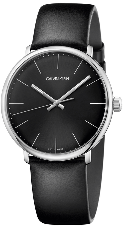 Calvin Klein High Noon Quartz Black Dial Black Leather Strap Watch for Men - K8M211C1 Authentic Buy Shop Now