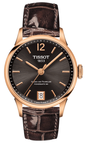 Tissot Chemin Des Tourelles Powermatic 80 Lady Brown Dial Brown Leather Strap Watch For Women - T099.207.36.447.00 Authentic Buy Shop Now