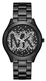 Michael Kors Slim Runway Black Dial Black Steel Strap Watch for Women - MK3589 Authentic Buy Shop Now