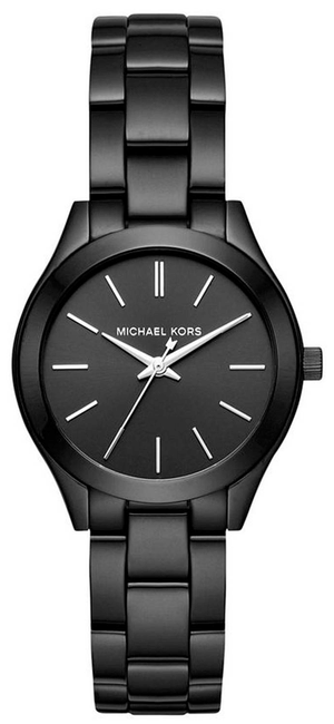 Michael Kors Mini Slim Runway Black Dial Black Steel Strap Watch for Women - MK3587 Authentic Buy Shop Now