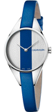 Calvin Klein Rebel Blue Silver Dial Blue Leather Strap Watch for Women - K8P231V6 Authentic Buy Shop Now