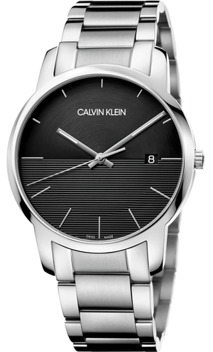 Calvin Klein City Black Dial Silver Steel Strap Watch for Men - K2G2G14C Authentic Buy Shop Now