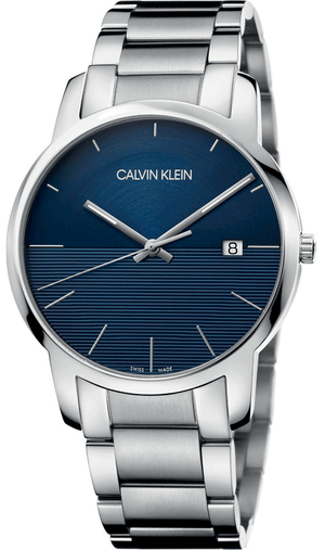 Calvin Klein City Blue Dial Silver Steel Strap Watch for Men - K2G2G14Q Authentic Buy Shop Now