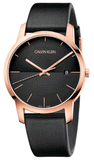 Calvin Klein City Quartz Black Dial Black Leather Strap Watch for Men - K2G2G6CZ Authentic Buy Shop Now