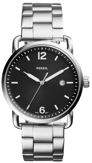 Fossil The Commuter Black Dial Silver Steel Strap Watch for Men - FS5391 Authentic Buy Shop Now