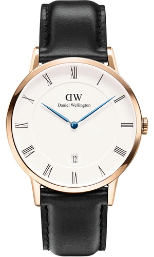 Daniel Wellington Classic Sheffield White Dial Black Leather Strap Watch For Men - DW00100084 Authentic Buy Shop Now