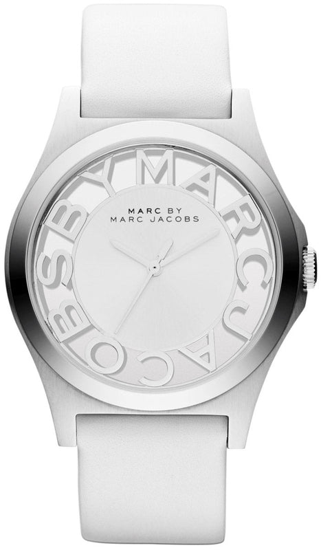 Marc Jacobs Henry Skeleton White Dial White Leather Strap Watch for Women - MBM1241 Authentic Buy Shop Now