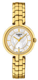 Tissot Flamingo Mother of Pearl White Dial Gold Steel Strap Watch For Women - T094.210.33.111.00 Authentic Buy Shop Now