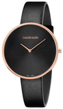 Calvin Klein Full Moon Black Dial Black Leather Strap Watch for Women - K8Y236C1 Authentic Buy Shop Now