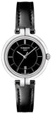 Tissot T Lady Flamingo Black Dial Black Leather Strap Watch For Women - T094.210.16.051.00 Authentic Buy Shop Now