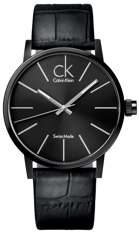 Calvin Klein Post Minimal Black Dial Black Leather Strap Watch for Men - K7621401 Authentic Buy Shop Now
