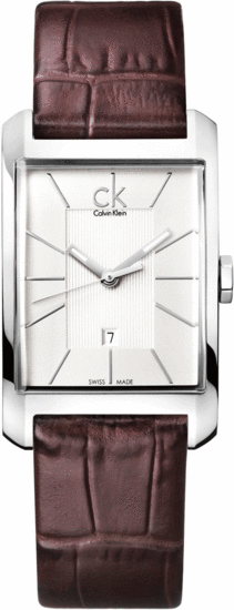 Calvin Klein Window Silver Dial Brown Leather Strap Watch for Men - K2M21126 Authentic Buy Shop Now