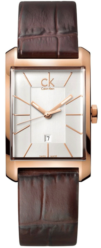 Calvin Klein Window White Dial Brown Leather Strap Watch for Women - K2M23620 Authentic Buy Shop Now