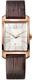 Calvin Klein Window White Dial Brown Leather Strap Watch for Women - K2M23620 Authentic Buy Shop Now