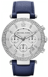 Michael Kors Parker White Dial Navy Blue Leather Strap Watch for Women - MK2293 Authentic Buy Shop Now