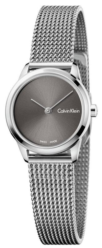 Calvin Klein Minimal Grey Dial Silver Mesh Bracelet Watch for Women - K3M231Y3 Authentic Buy Shop Now