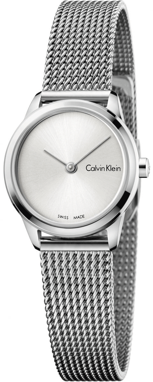Calvin Klein Minimal White Dial Silver Mesh Bracelet Watch for Women - K3M231Y6 Authentic Buy Shop Now