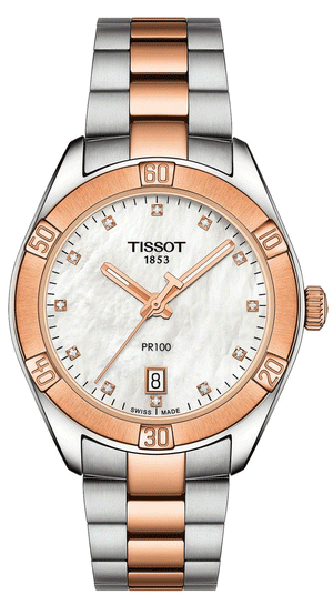 Tissot PR 100 Sport Chic Diamonds Mother of Pearl Dial Two Tone Steel Strap Watch for Women - T101.910.22.116.00 Authentic Buy Shop Now