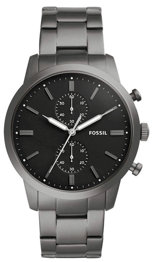 Fossil Townsman Chronograph Black Dial Silver Steel Strap Watch for Men - FS5349 Authentic Buy Shop Now