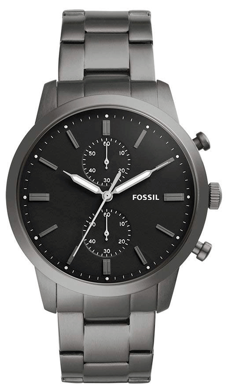 Fossil Townsman Chronograph Black Dial Silver Steel Strap Watch for Men - FS5349 Authentic Buy Shop Now