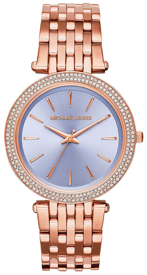 Michael Kors Darci Purple Dial Rose Gold Steel Strap Watch for Women - MK3400 Authentic Buy Shop Now
