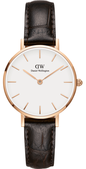 Daniel Wellington Classic Petite York White Dial Brown Leather Strap Watch For Women - DW00100232 Authentic Buy Shop Now