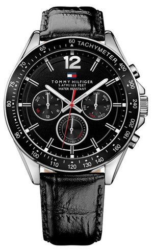 Tommy Hilfiger Luke Quartz Black Dial Black Leather Strap Watch for Men - 1791117 Authentic Buy Shop Now