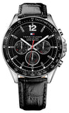 Tommy Hilfiger Luke Quartz Black Dial Black Leather Strap Watch for Men - 1791117 Authentic Buy Shop Now