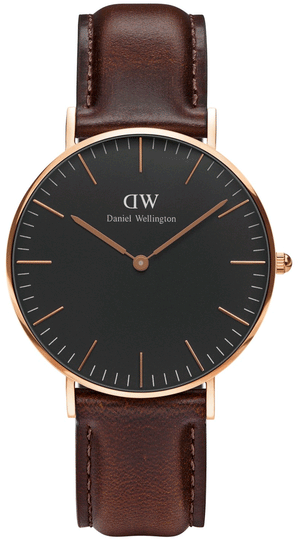Daniel Wellington Classic Bristol Black Dial Brown Leather Strap Watch for Men - DW00100137 Authentic Buy Shop Now