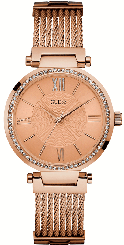 Guess Soho Rose Gold Dial Stainless Steel Watch For Women - W0638L4 Authentic Buy Shop Now