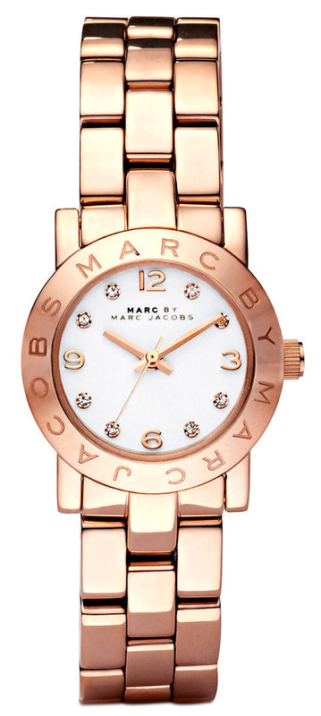 Marc Jacobs Mini Amy White Dial Rose Gold Steel Strap Watch for Women - MBM3078 Authentic Buy Shop Now