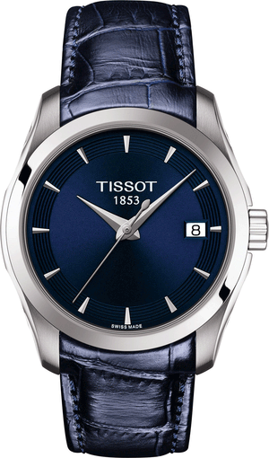 Tissot Couturier Lady Blue Dial Blue Leather Strap Watch for Women - T035.210.16.041.00 Authentic Buy Shop Now