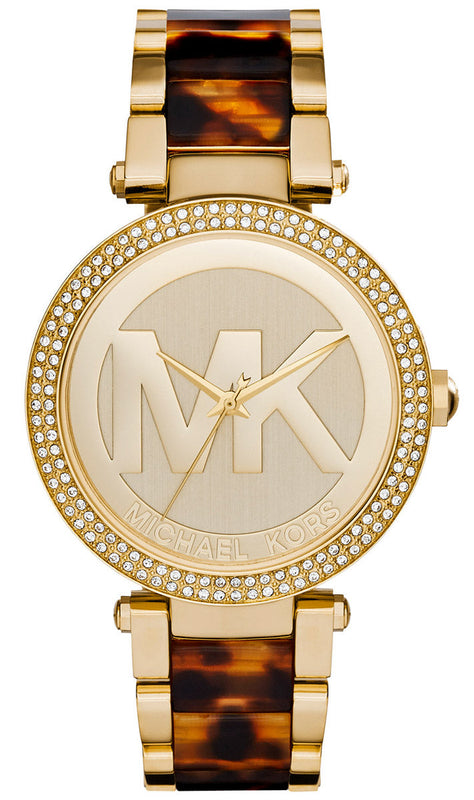 Michael Kors Parker Chronograph Gold Dial Two Tone Steel Strap Watch for Women - MK6109 Authentic Buy Shop Now