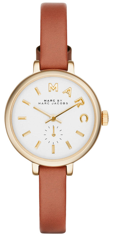 Marc Jacobs Sally White Dial Brown Leather Strap Watch for Women - MBM1351 Authentic Buy Shop Now
