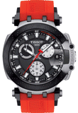 Tissot T Race Chronograph Black Dial Red Silicone Strap Watch For Men - T115.417.27.051.00 Authentic Buy Shop Now