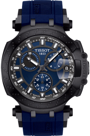 Tissot T Race Chronograph Blue Dial Blue Silicone Strap Watch For Men - T115.417.37.041.00 Authentic Buy Shop Now
