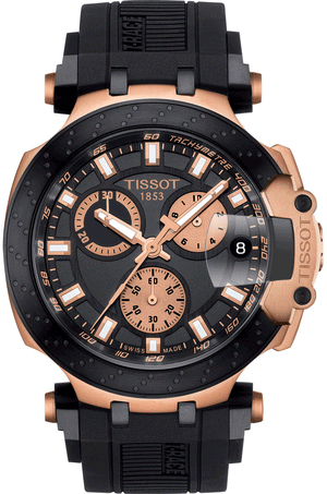 Tissot T Race Chronograph Black Dial Black Silicone Strap Watch For Men - T115.417.37.051.00 Authentic Buy Shop Now