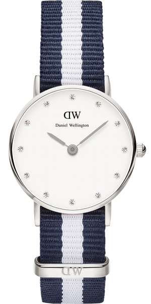 Daniel Wellington Classy Glasgow White Dial Two Tone NATO Strap Watch For Women - DW00100074 Authentic Buy Shop Now