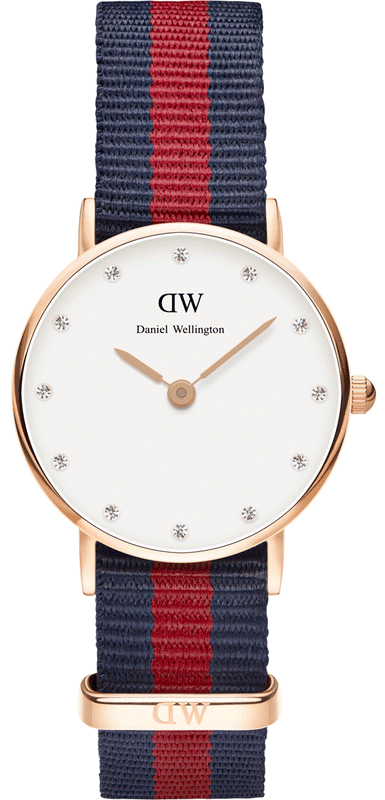 Daniel Wellington Classy Oxford White Dial Two Tone Nylon Strap Watch For Women - DW00100064 Authentic Buy Shop Now