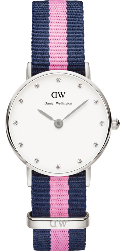 Daniel Wellington Classy Winchester White Dial Two Tone NATO Strap Watch For Women - DW00100073 Authentic Buy Shop Now