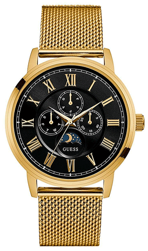 Guess Delancy Black Dial Gold Mesh Bracelet Watch for Men - W0871G2 Authentic Buy Shop Now