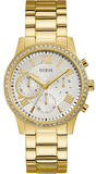 Guess Solar Chronograph Diamonds White Dial Gold Steel Strap Watch for Women - W1069L2 Authentic Buy Shop Now