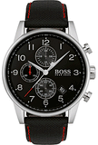Hugo Boss Navigator Black Dial Black Leather Strap Watch for Men - 1513535 Authentic Buy Shop Now